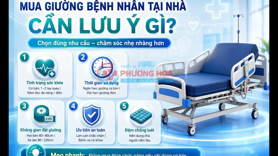 Mua giường bệnh nhân tại nhà cần lưu ý gì để chọn đúng nhu cầu?